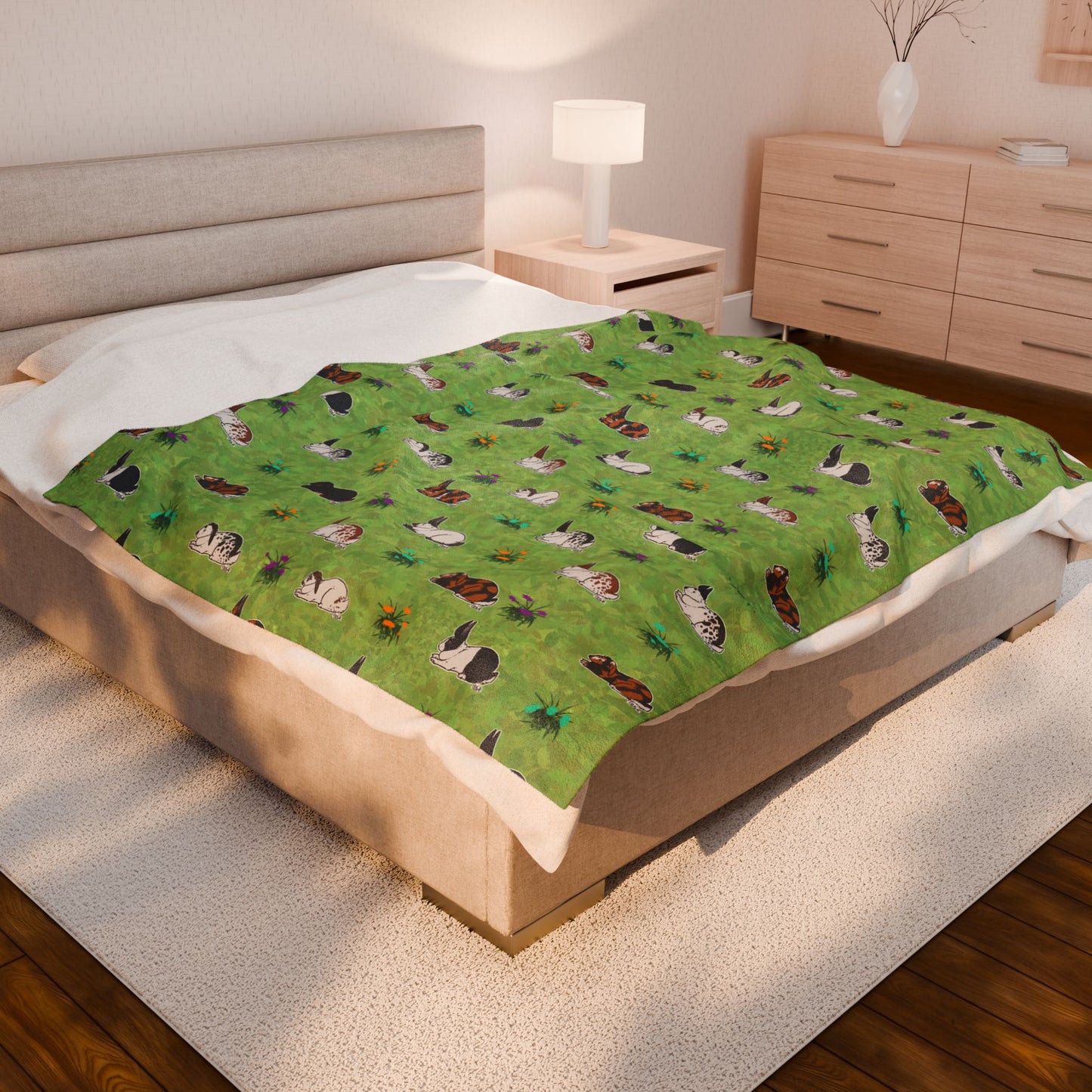 Rabbit Patterns Plush Blanket