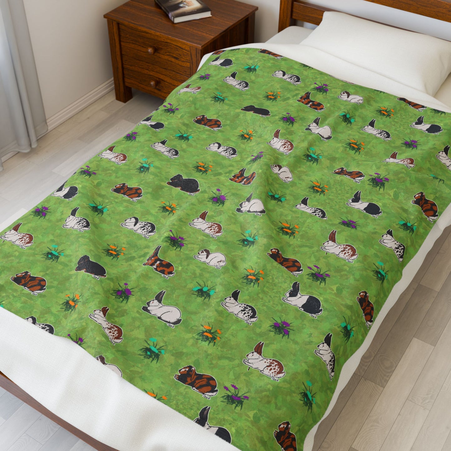 Rabbit Patterns Plush Blanket