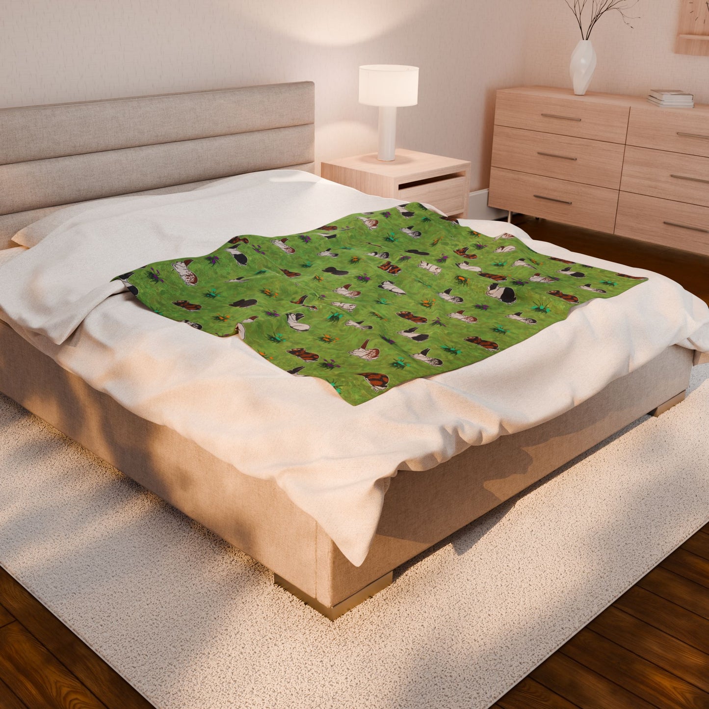 Rabbit Patterns Plush Blanket